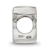 Sterling Silver 925 Script F Bead with Polished Finish Solid Cast Design